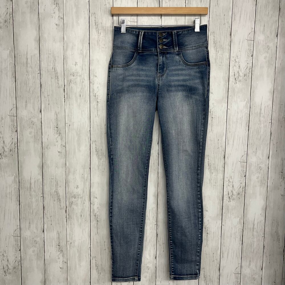 Wallflower Sassy High Rise Instasoft Light Wash Stretch Skinny Jeans Juniors 7